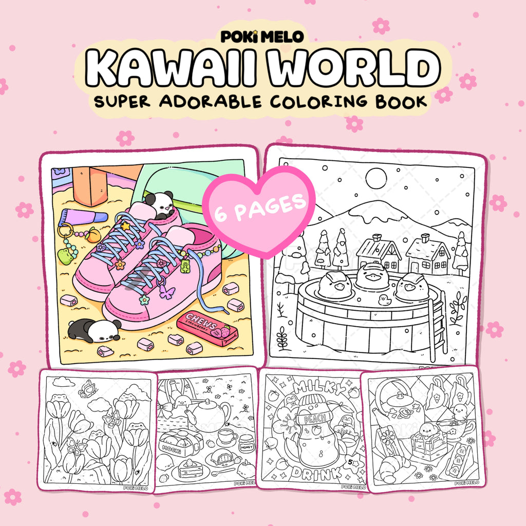 Kawaii World Combo 1 • Digital Coloring Pages